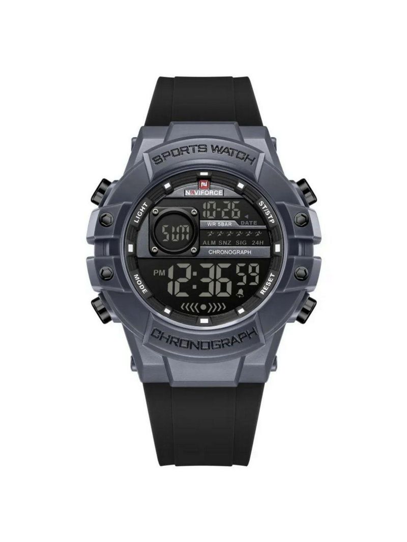 Relógio Multifuncional Masculino Digital Design Esportivo A Prova D´agua 3atm Preto Cinza