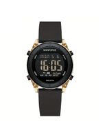 Relógio De Pulso Digital Feminino Lcd Tela Pulseira De Silicone 3atm Preto