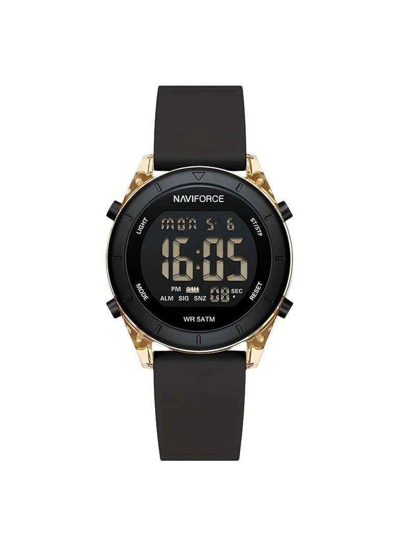 Relógio De Pulso Digital Feminino Lcd Tela Pulseira De Silicone 3atm Preto
