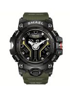 Relógio Esportivo Masculino Digital Dual Display Mostrador Luminoso À Prova Da Água Verde