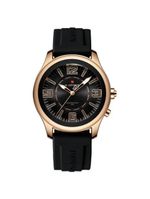 Relógio De Quartzo Masculino Mostrador Simples Casual 30m à Prova D'água Preto Dourado
