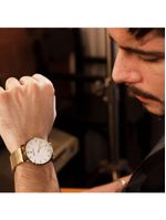 Relógio Masculino Greenwich Mesh Golden White 40mm