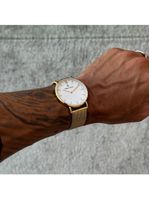 Relógio Masculino Greenwich Mesh Golden White 40mm