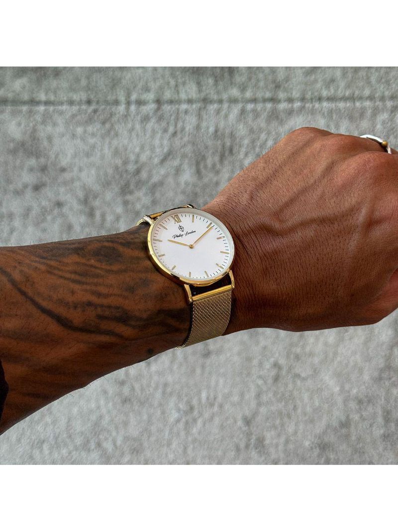 Relógio Masculino Greenwich Mesh Golden White 40mm