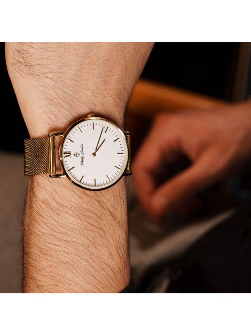 Relógio Masculino Greenwich Mesh Golden White 40mm