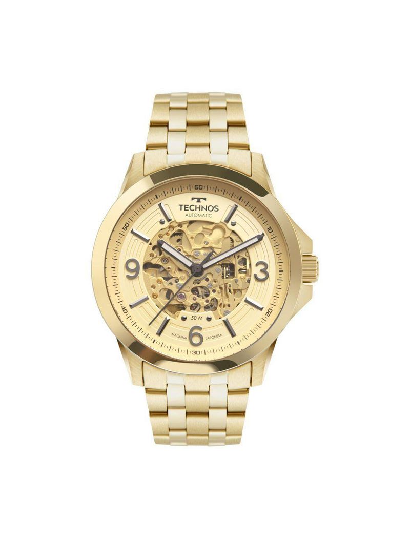Relógio Technos Masculino Automático Dourado - 8n24ak-1d 8n24ak-1d