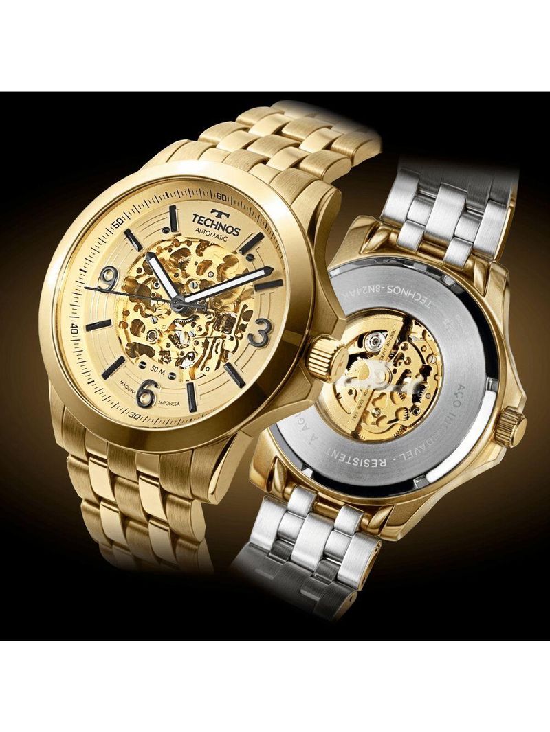Relógio Technos Masculino Automático Dourado - 8n24ak-1d 8n24ak-1d