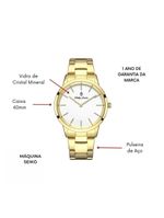 Relógio Masculino Beckham Steel Golden White 40mm