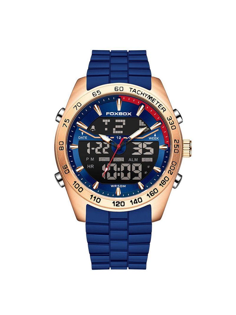 Relógio Masculino Digital Com Duplo Display Luminoso Design Esportivo Impermeavel Rosa Azul