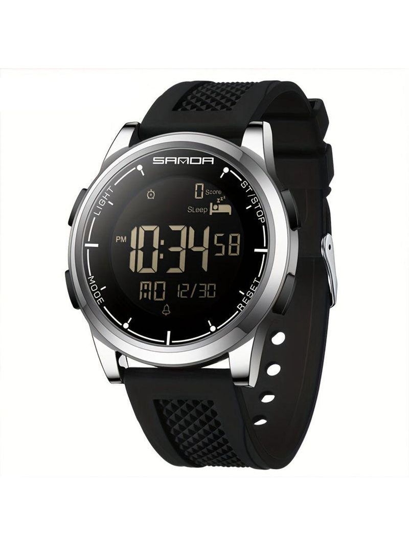 Relógio Masculino Multifuncional Mostrador Digital Design Esportivo Moderno Impermeavel Prateado