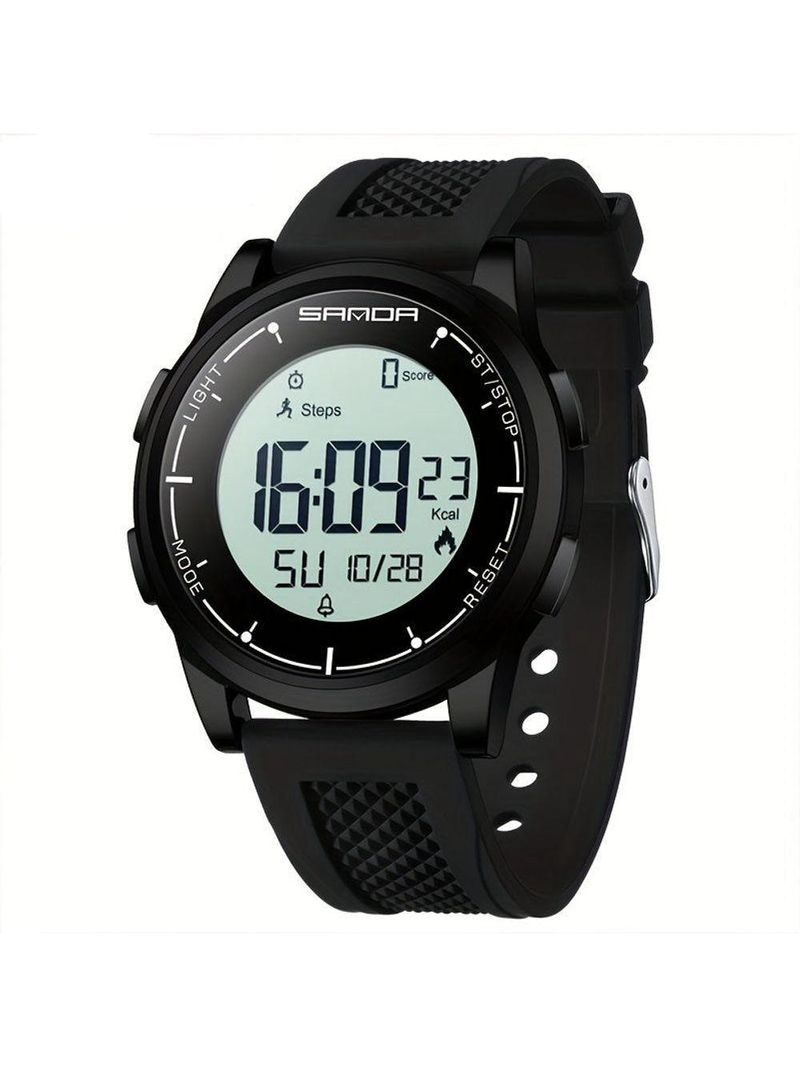 Relógio Masculino Multifuncional Mostrador Digital Design Esportivo Moderno Impermeavel Preto Branco