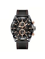 Relógio De Pulso Masculino Com Movimento Quartzo Design Esportivo Preto