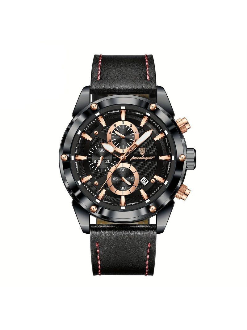 Relógio De Pulso Masculino Com Movimento Quartzo Design Esportivo Preto