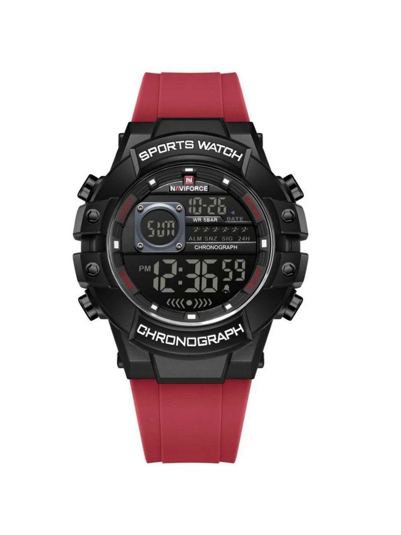 Relógio Multifuncional Masculino Digital Design Esportivo A Prova D´agua 3atm Vermelho