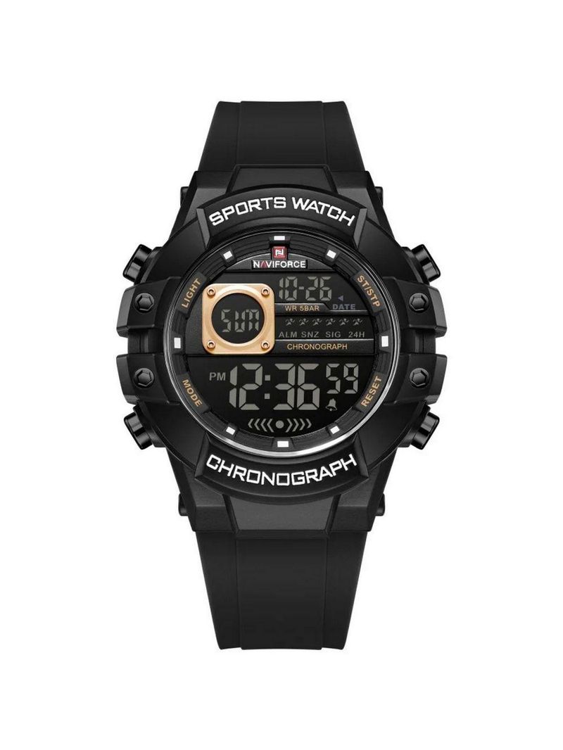 Relógio Multifuncional Masculino Digital Design Esportivo A Prova D´agua 3atm Preto Rose