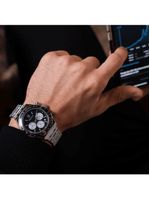 Relógio Masculino London Steel Silver Black 43mm