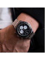 Relógio Masculino London Steel Silver Black 43mm