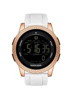 Relógio Digital Masculino Esportivo Apollo À Prova Da Água 50m Multifuncional Branco Dourado