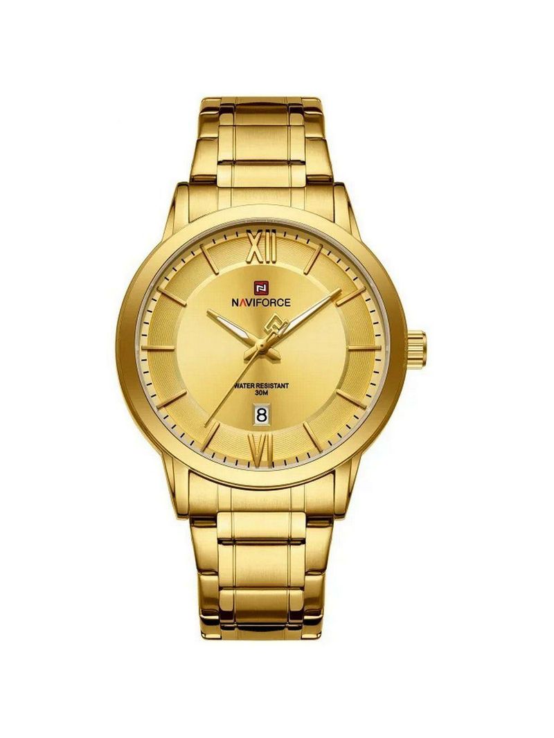 Relógio De Quartzo Masculino Pulseira Em Aço Inoxidável 3atm à Prova D´agua Dourado