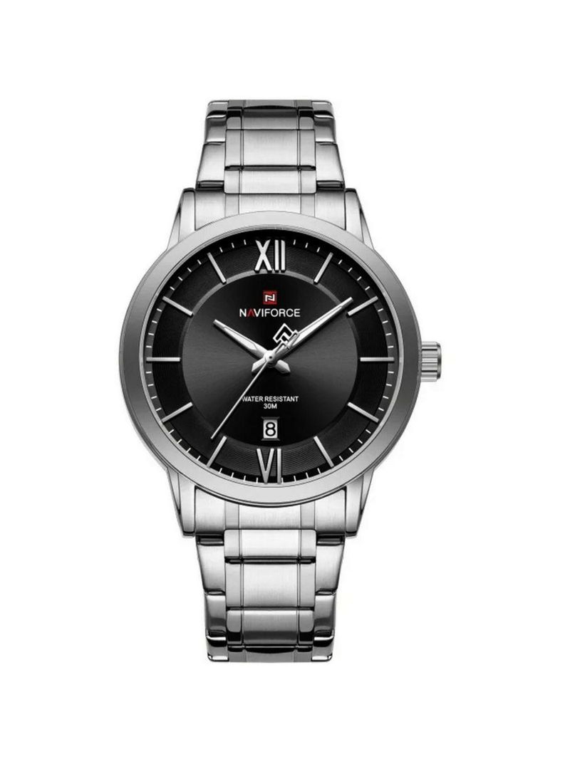 Relógio De Quartzo Masculino Pulseira Em Aço Inoxidável 3atm à Prova D´agua Prata