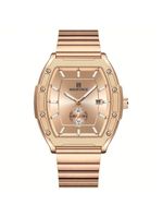 Relógio Masculino Quartzo Com Pulseira De Aço Inoxidavel Impermeavel 3atm Rosa Dourado