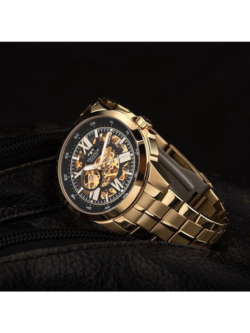 Relógio Technos Masculino Automático Dourado - G3265an/1p