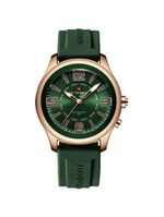 Relógio De Quartzo Masculino Mostrador Simples Casual 30m à Prova D'água Verde Dourado