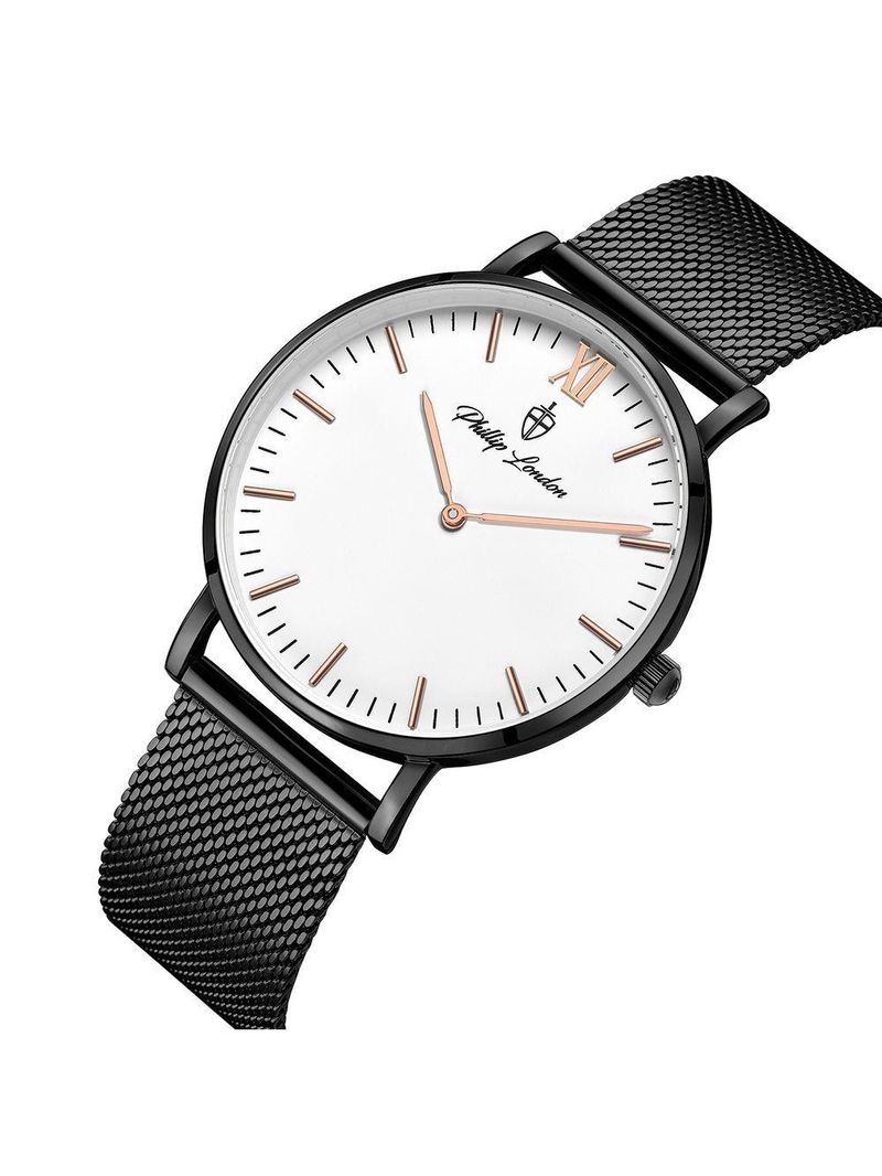 Relógio Masculino Greenwich Mesh White Black 40mm