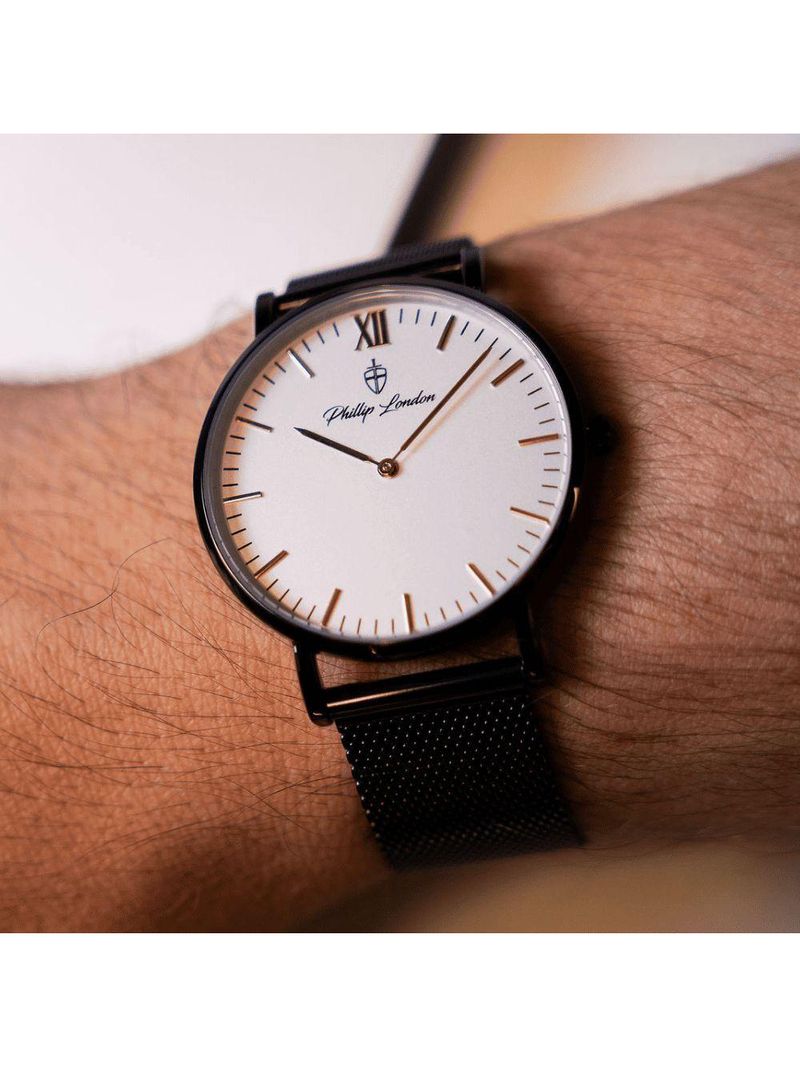 Relógio Masculino Greenwich Mesh White Black 40mm