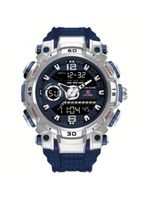 Relógio De Pulso Masculino Digital Led Multifuncional Desportivo De Quartzo Azul Escuro