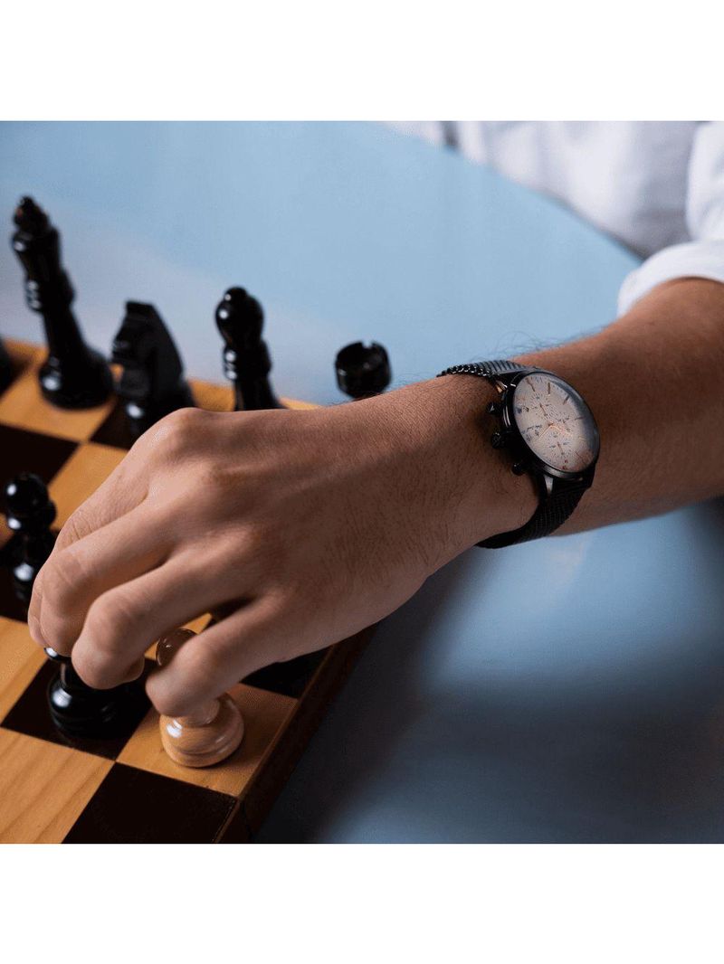 Relógio Masculino Sherlock White Black 42mm