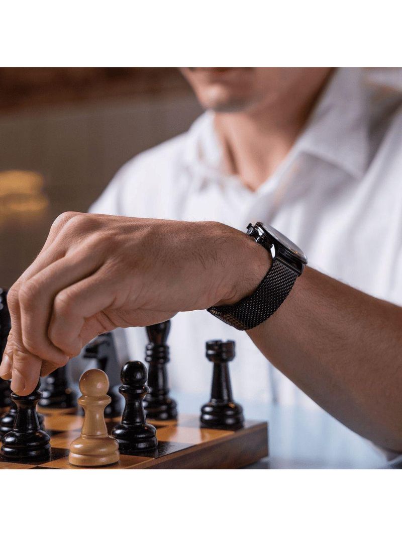 Relógio Masculino Sherlock White Black 42mm