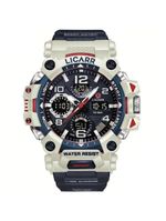 Relógio Digital Masculino à Prova De água 5atm Duplo Display Esportivo Quartzo Azul Escuro