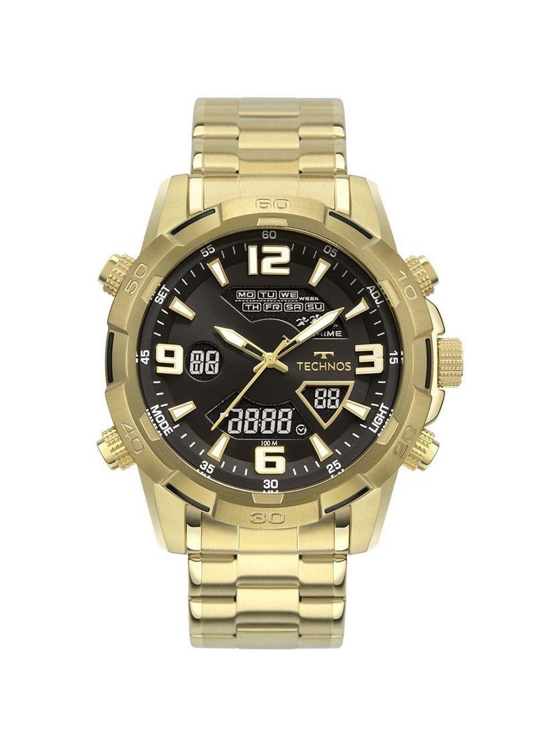 Relógio Technos Masculino Digitech Dourado - W23305ab/1p