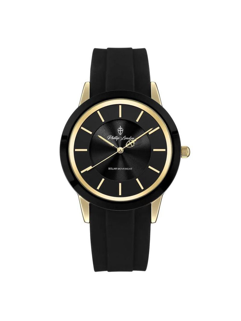 Relógio Masculino Solar Stonehenge Gold Black 40mm