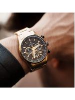 Relógio Masculino Hazard Steel Golden 43mm
