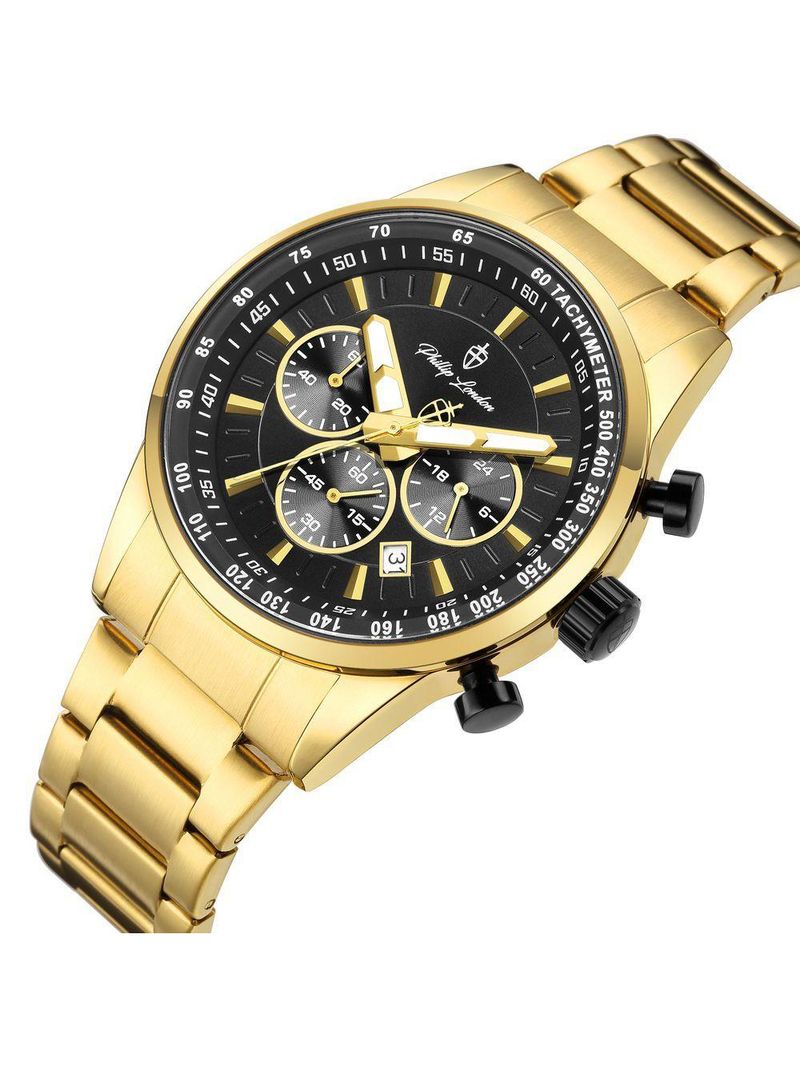 Relógio Masculino Hazard Steel Golden 43mm