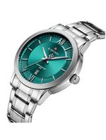 Relógio De Quartzo Masculino Pulseira Em Aço Inoxidável 3atm à Prova D´agua Azul Celeste