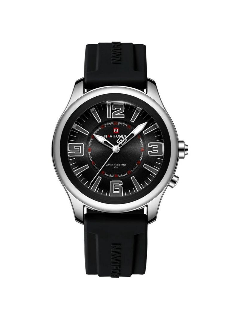 Relógio De Quartzo Masculino Mostrador Simples Casual 30m à Prova D'água Preto Prata
