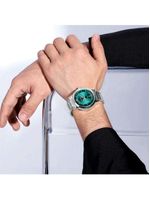 Relógio De Quartzo Masculino Pulseira Em Aço Inoxidável 3atm à Prova D´agua Azul Celeste