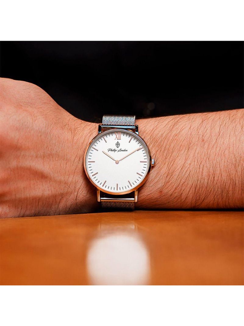 Relógio Masculino Greenwich Mesh Rose Silver 40mm