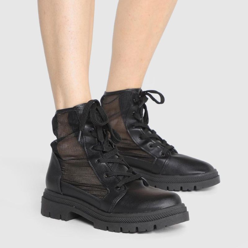 Bota coturno moleca cano médio feminina