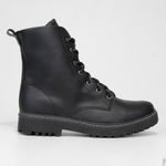 Bota coturno look fashion liso feminino