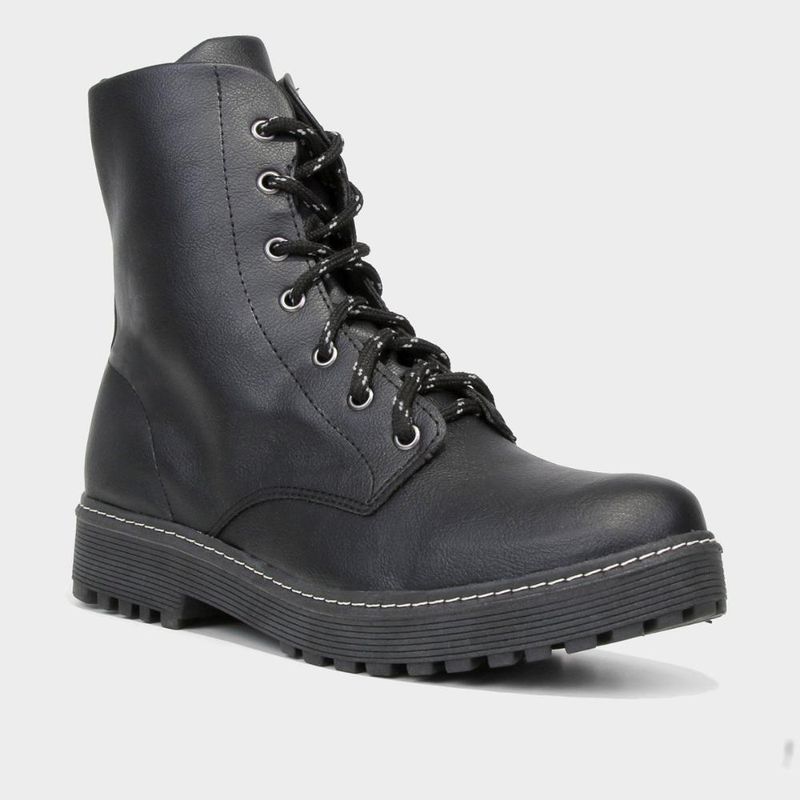 Bota coturno look fashion liso feminino