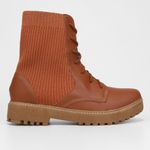 Bota coturno cano curto look fashion knit feminina