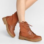 Bota coturno cano curto look fashion knit feminina