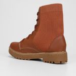 Bota coturno cano curto look fashion knit feminina