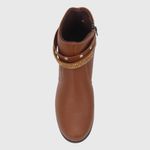 Bota cano curto look fashion multi tiras feminina