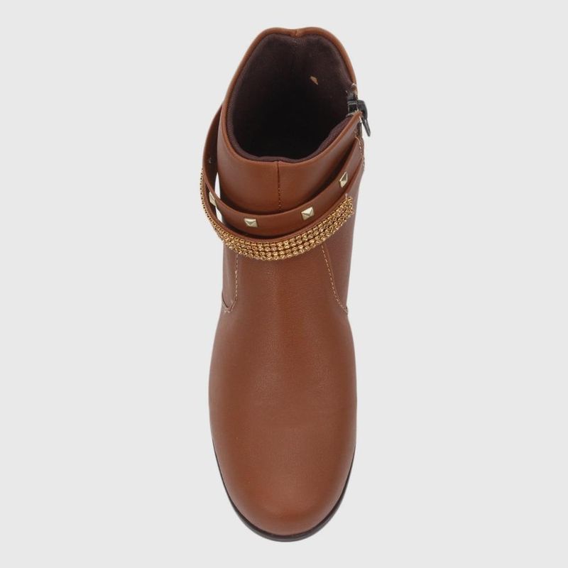 Bota cano curto look fashion multi tiras feminina