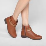 Bota cano curto look fashion multi tiras feminina